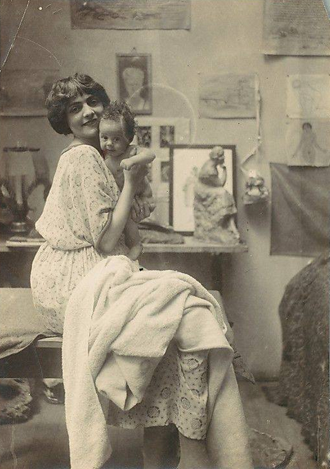 Suzanne Valadone  suo figlio, Maurice Utrillo, 1884.