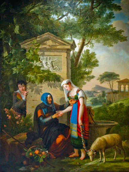 La Chiromante, olio su tela di Marie-Guillemine Benoist, 1812.