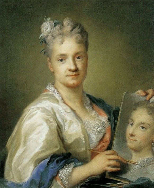 Autoritratto di Rosalba Carriera che mostra un ritratto della sorella, 1709 o 1715, pastello su carta, Galleria degli Uffizi.