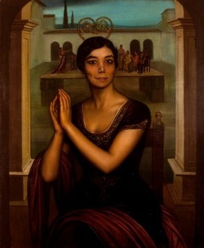 Ritratto della Niña de los Peines (di Julio Romero de Torres, 1917-1918), fonte: <a href=https://creativecommons.org/licenses/by/4.0/deed.en>Wikimedia Commons</a>.
