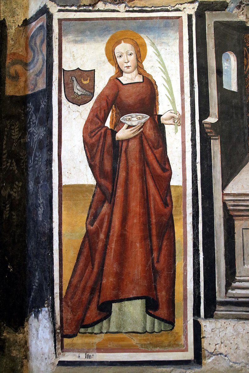Affresco di Secondo del Bosco da Poirino, sec. xvi, Santa Lucia. Sacra di San Michele, Torino.
