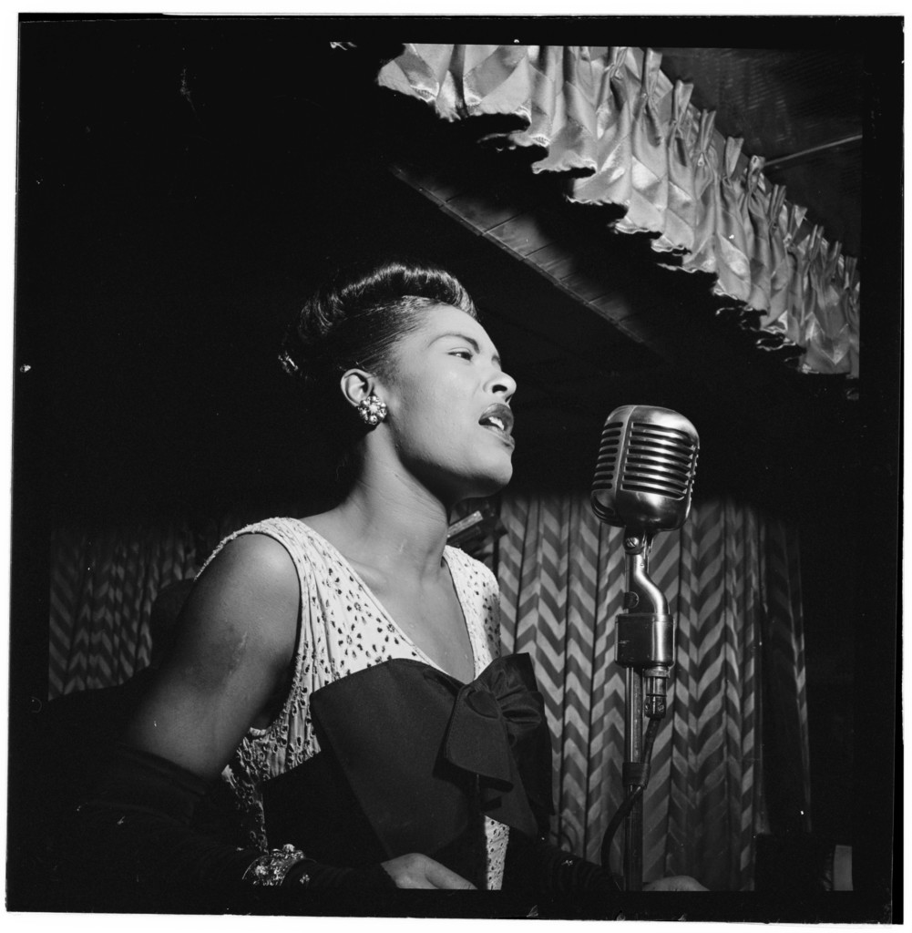
[Portrait of Billie Holiday, Downbeat, New York, N.Y., ca. Feb. 1947], Public Domain Mark 1.0