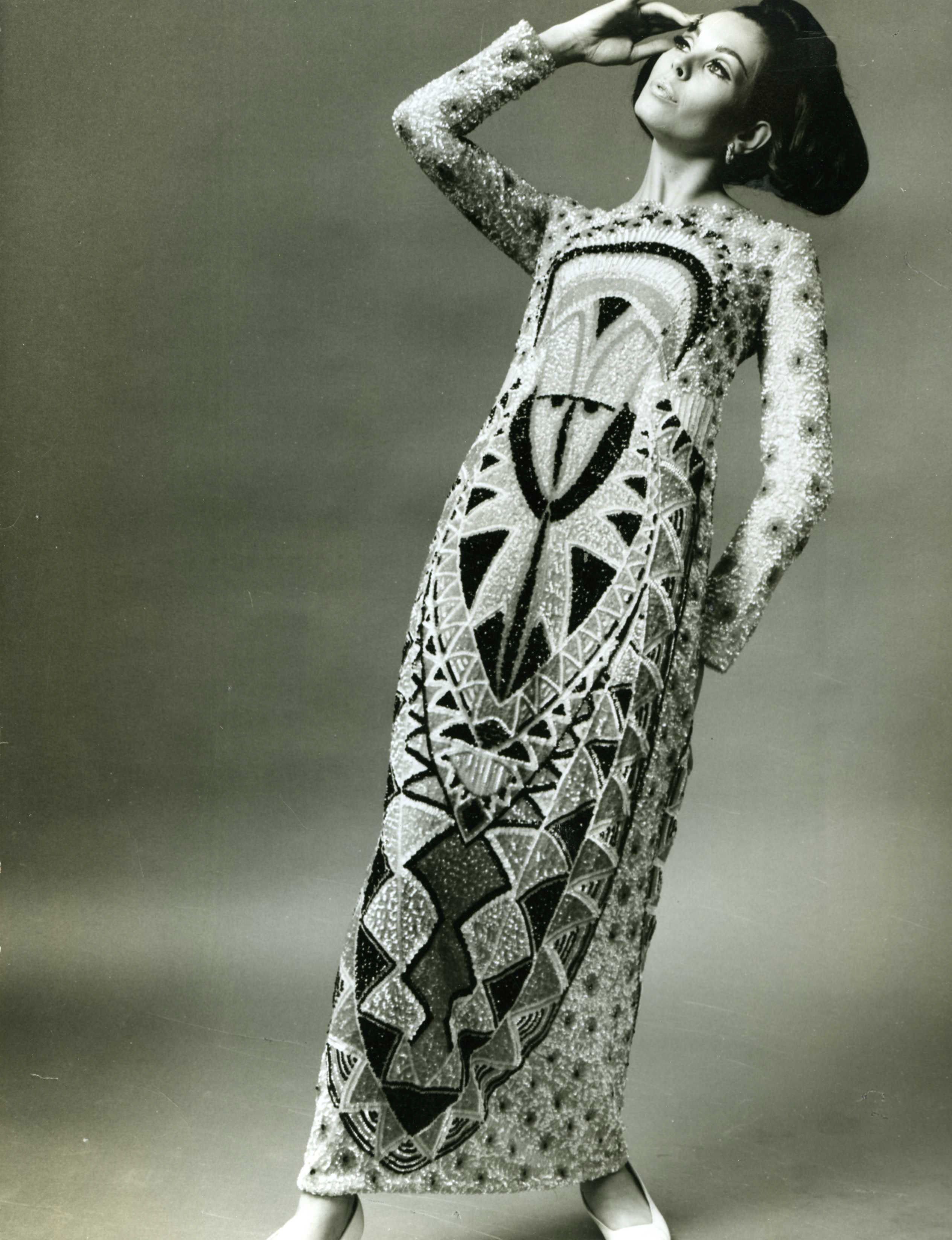 Germana Marucelli, abito da sera linea Totem, autunno/inverno 1967/68. Materiale d'archivio, Archivio Germana Marucelli 
