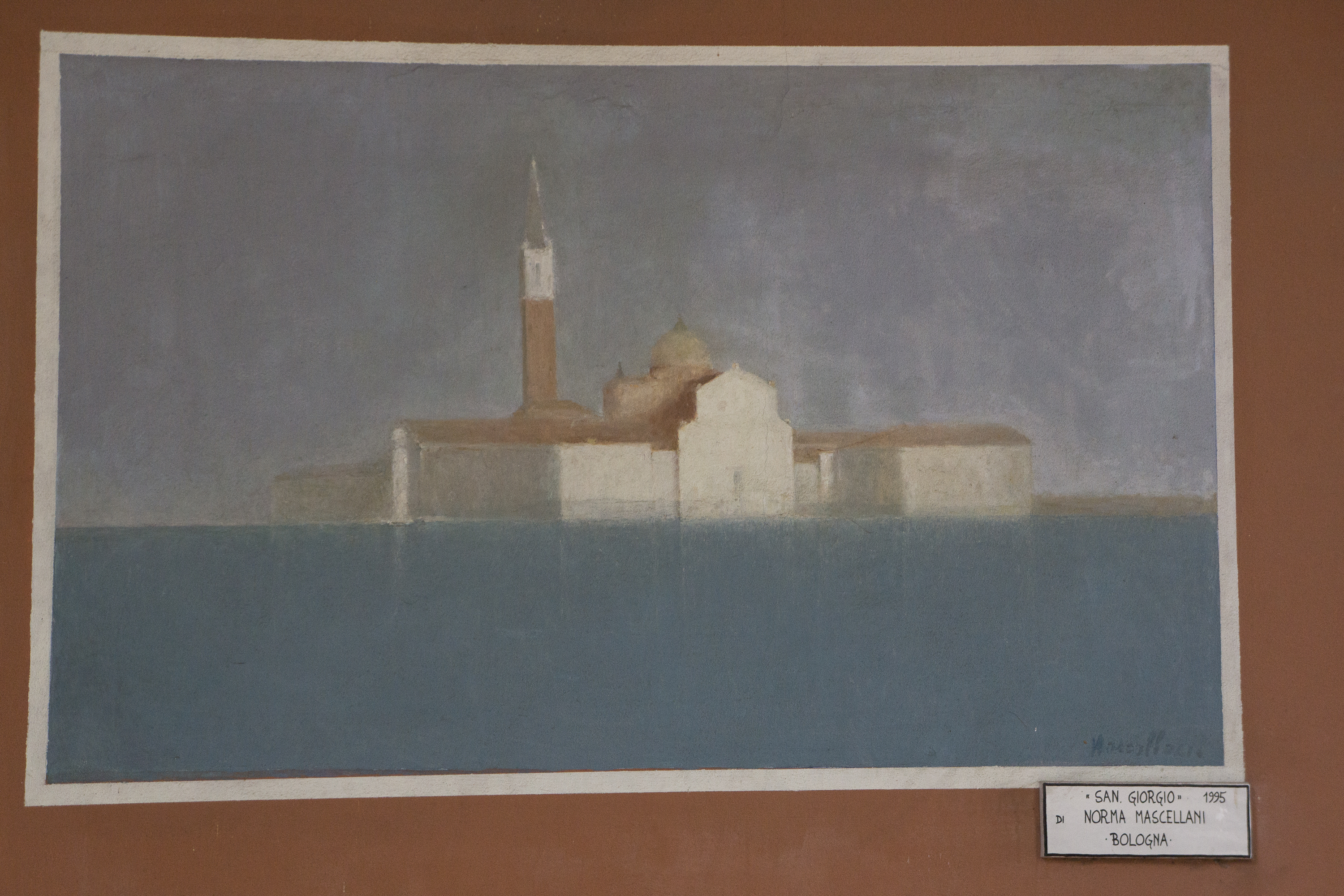 Norma Mascellani, <em>San Giorgio</em>, 1995. 
<br>Fonte: <a href=https://commons.wikimedia.org/wiki/File:Dipinto_di_Norma_Mascellani_1995.jpg?uselang=it>Wikimedia Commons</a>, <a href=https://creativecommons.org/licenses/by-sa/4.0/deed.it>CC BY-SA 4.0</a>.