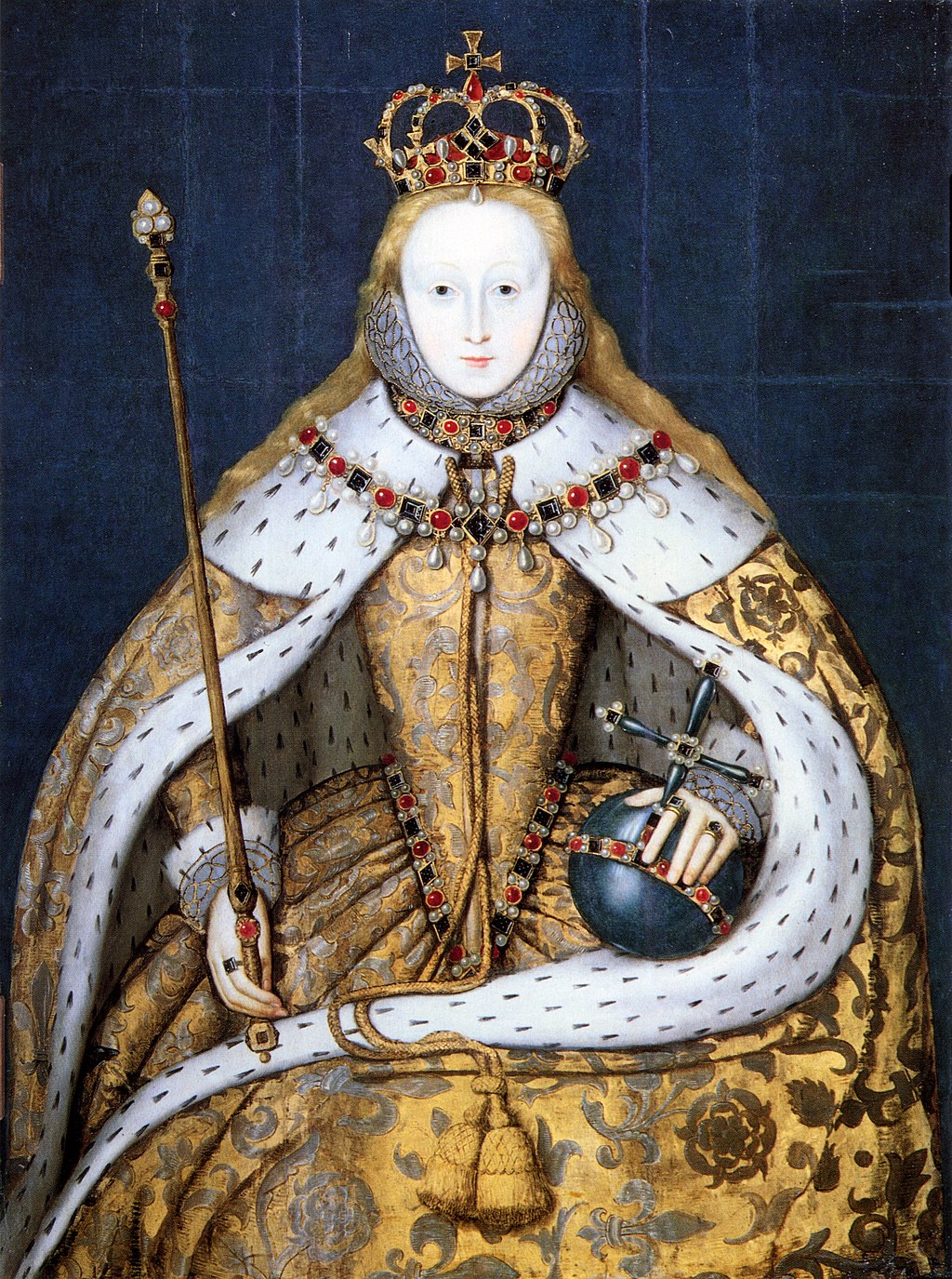 Incoronazione di  Elisabetta I, olio su tela, copia di un originale andato perso nel 1559. National Portrait Gallery.