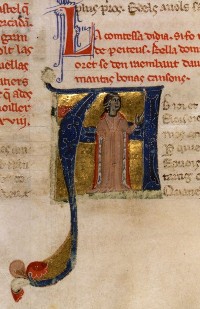  La Contessa di Dia, capolettera del ms Fr.854, Canzoniere provenzale di probabile orgine veneta, XII secolo, Parigi, BNF 
