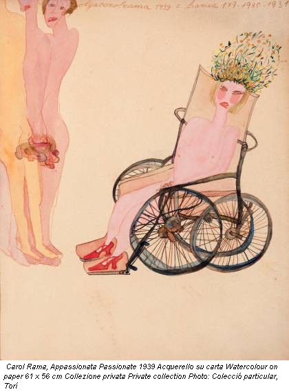 Appassionata Passionate 1939 Acquerello su carta Watercolour on paper 61 x 56 cm Collezione privata Private collection Photo: Colecció particular, Torí
