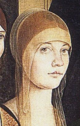 Ritratto di Francesca Bentivoglio, dettaglio dalla Pala Bentivoglio, Bologna