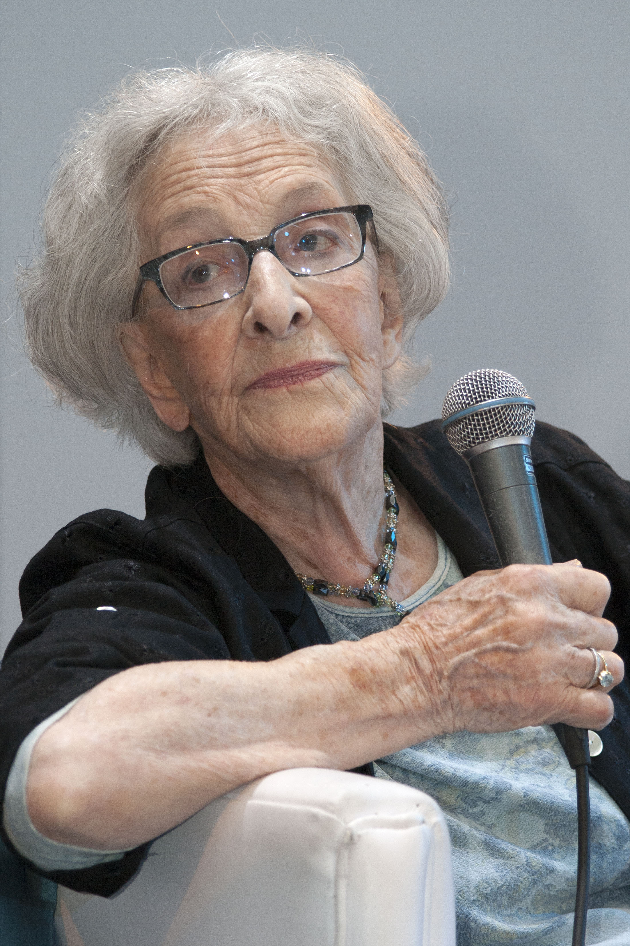 Ida Vitale durante una conversazione con Carmen Boullosa alla XIV Feria Internacional del Libro del Zocalo,
