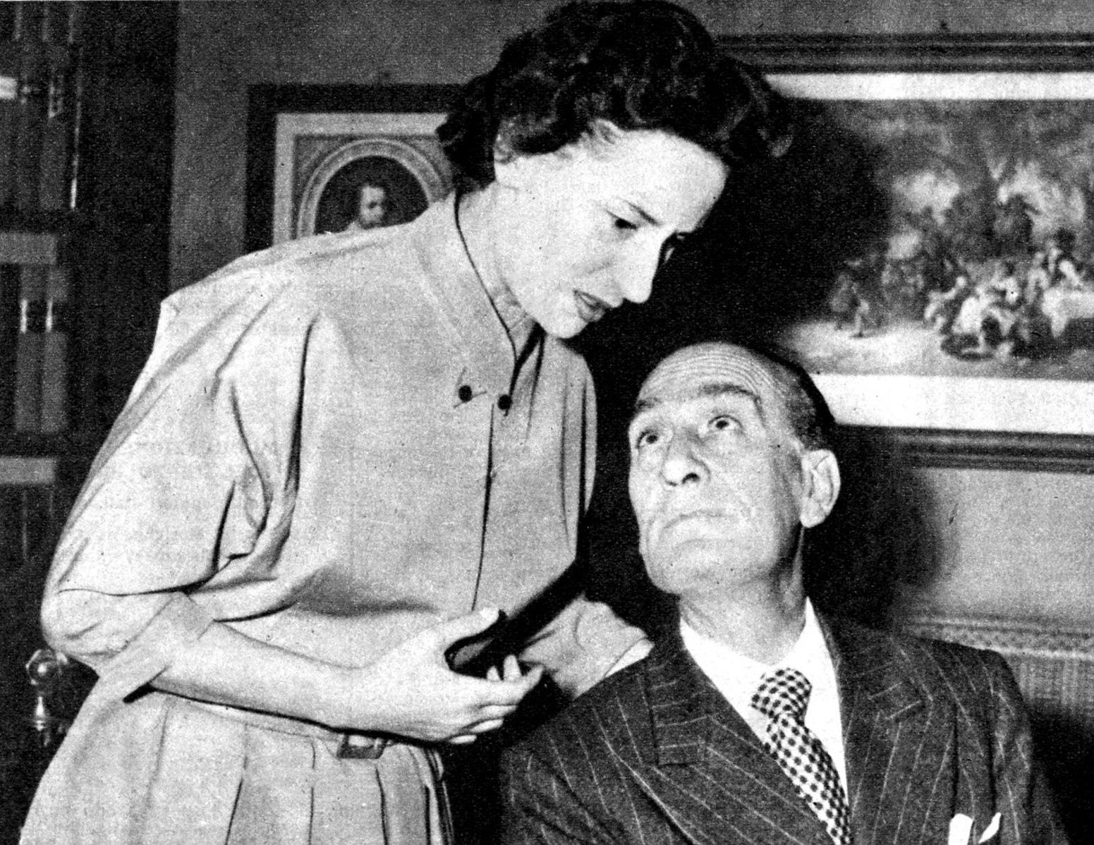 Elena Zareschi con l'attore Luigi Cimara, 1955. Immagine tratta da Radiocorriere.