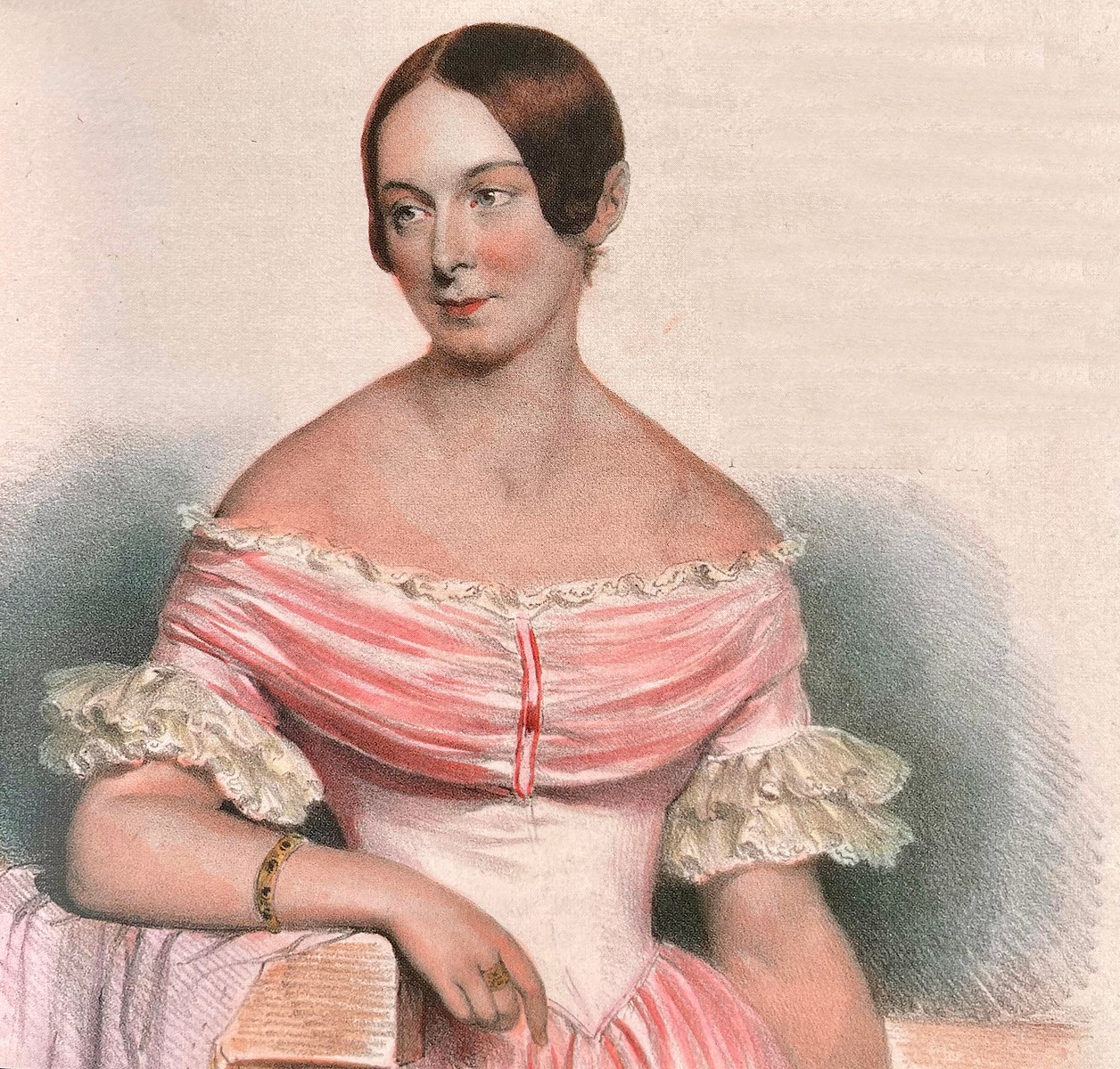 Ritratto di Carolina Ungher, dal libretto di «Belisario», Opera rara, 1839.