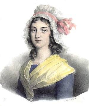 Ritratto di Charlotte Corday, litografia del diciannovesimo secolo.