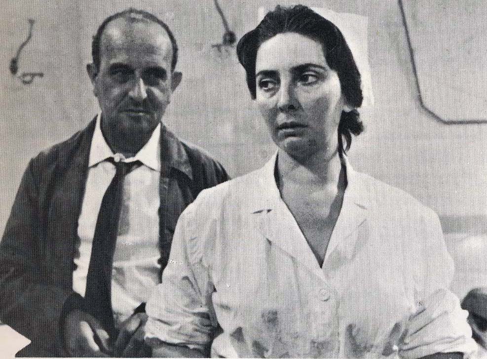 Regina Bianchi e Salvo Randone sul set di Giorni Contati, 1961.