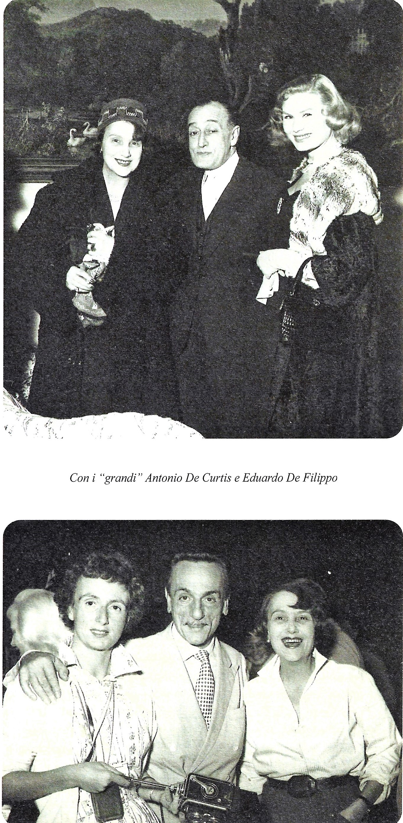 M Luisa d'Aquino con Totò ed Eduardo De Filippo