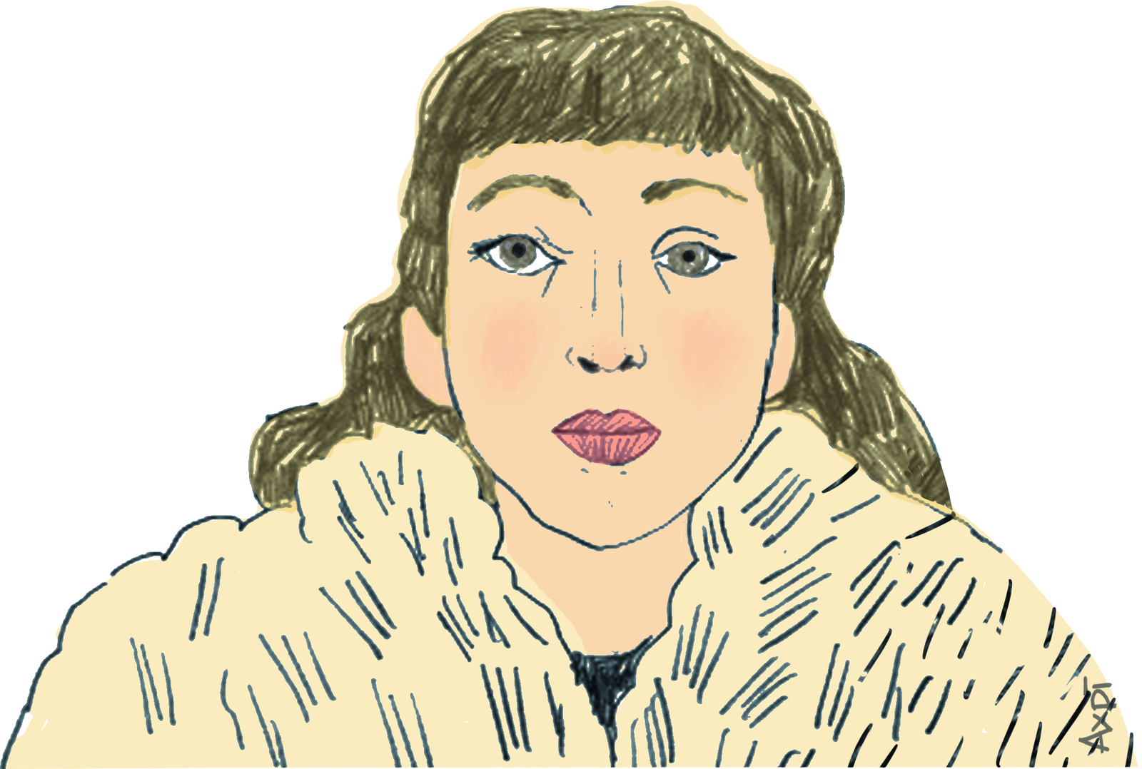 Ritratto illustrato di Marguerite Duras, di Ainara Azpiazu Aduriz.