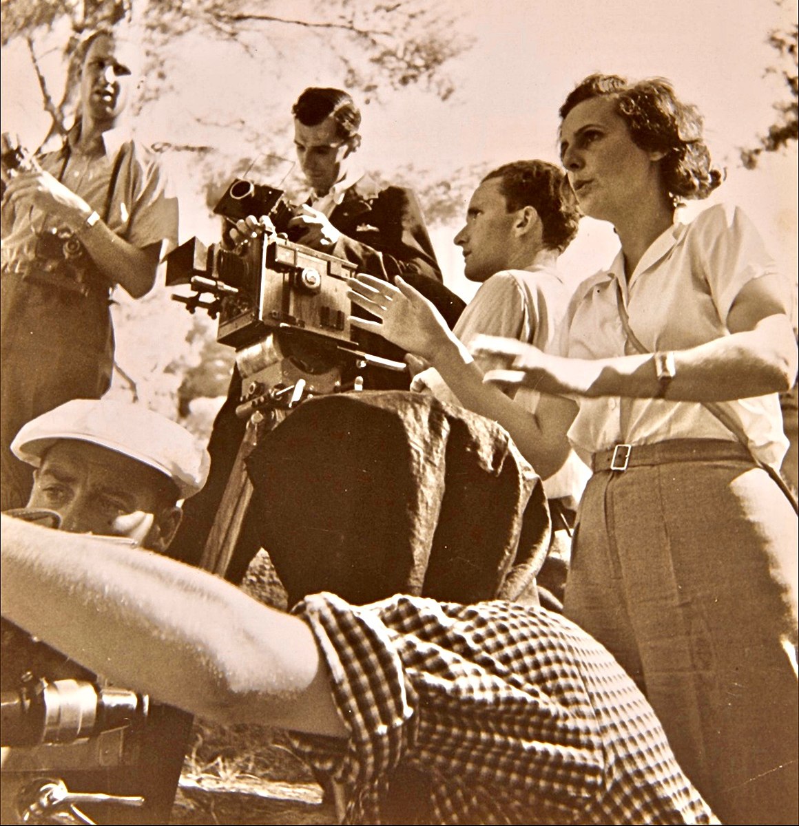 Leni Riefenstahl sul set di Olympia, 1936.