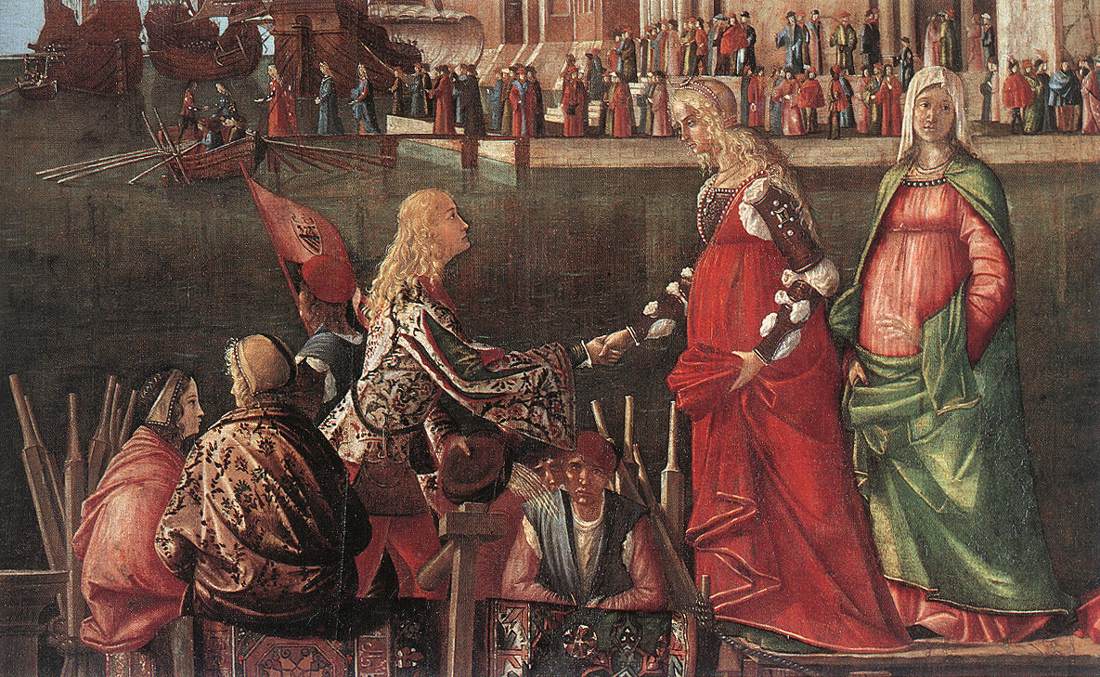  Vittore Carpaccio, L'incontro dei fidanzati (dettaglio), 1490-95 Venezia Accademia 
