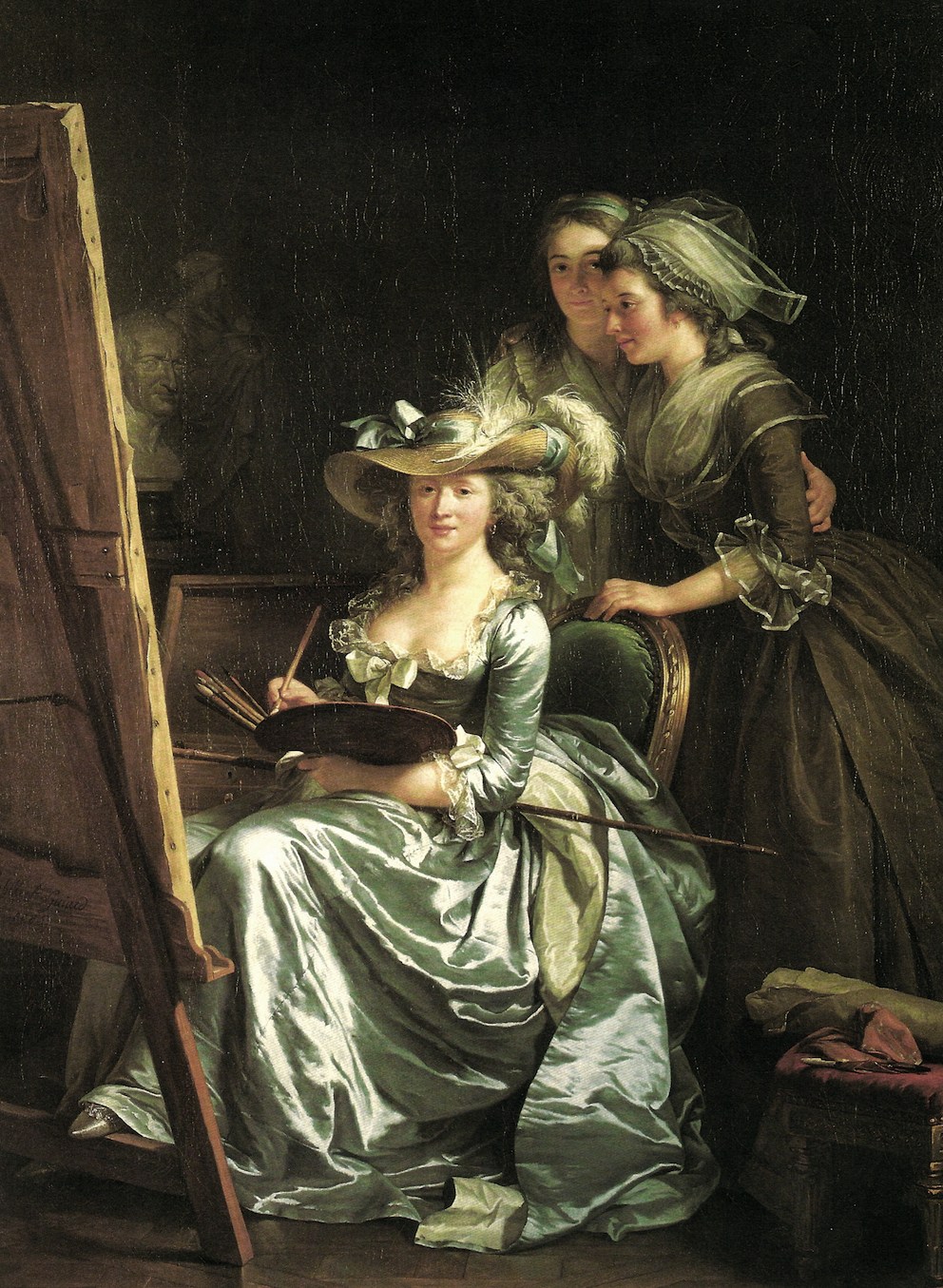  Autoritratto con le allieve Marie-Gabrielle Capet e Carreaux de Rosemond (1785)  
