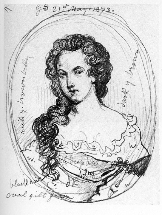 Uno schizzo di Aphra Behn di George Scharf (1820–1895). (Immagine in pubblico dominio).