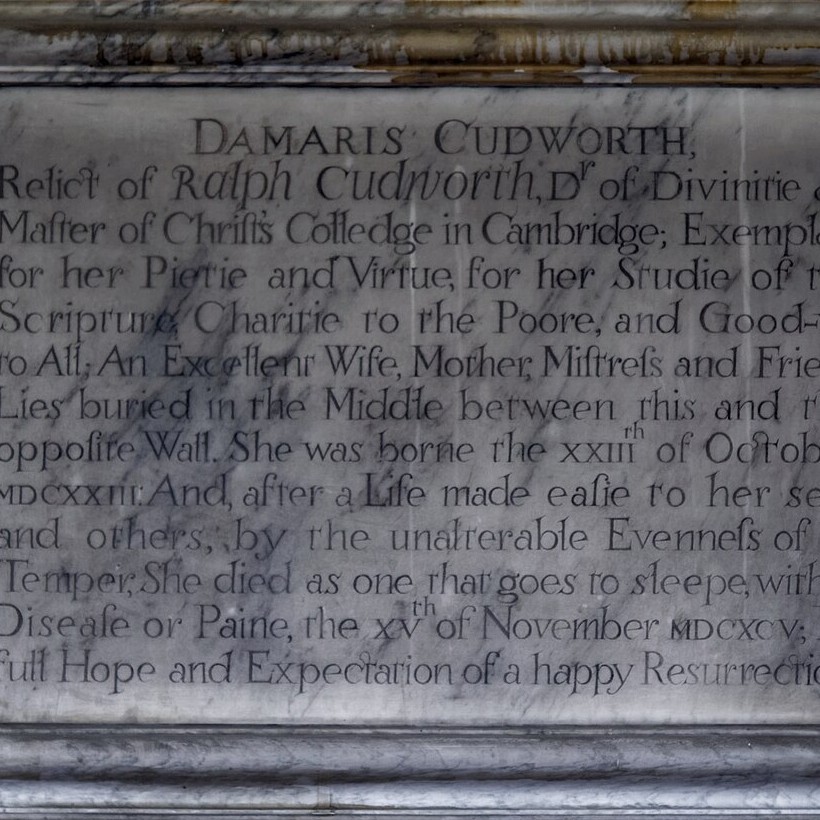 Damaris Cudworth Masham Cambridge 1659 - Oates 1708
