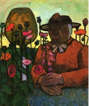  Paula Modersohn-Becker, Vecchia dell’ospizio vicino ad una bottiglia di vetro, 1907, Olio e tempera su tela, cm. 96 x 80,2, Brema, collezione Ludwig Roselius.
