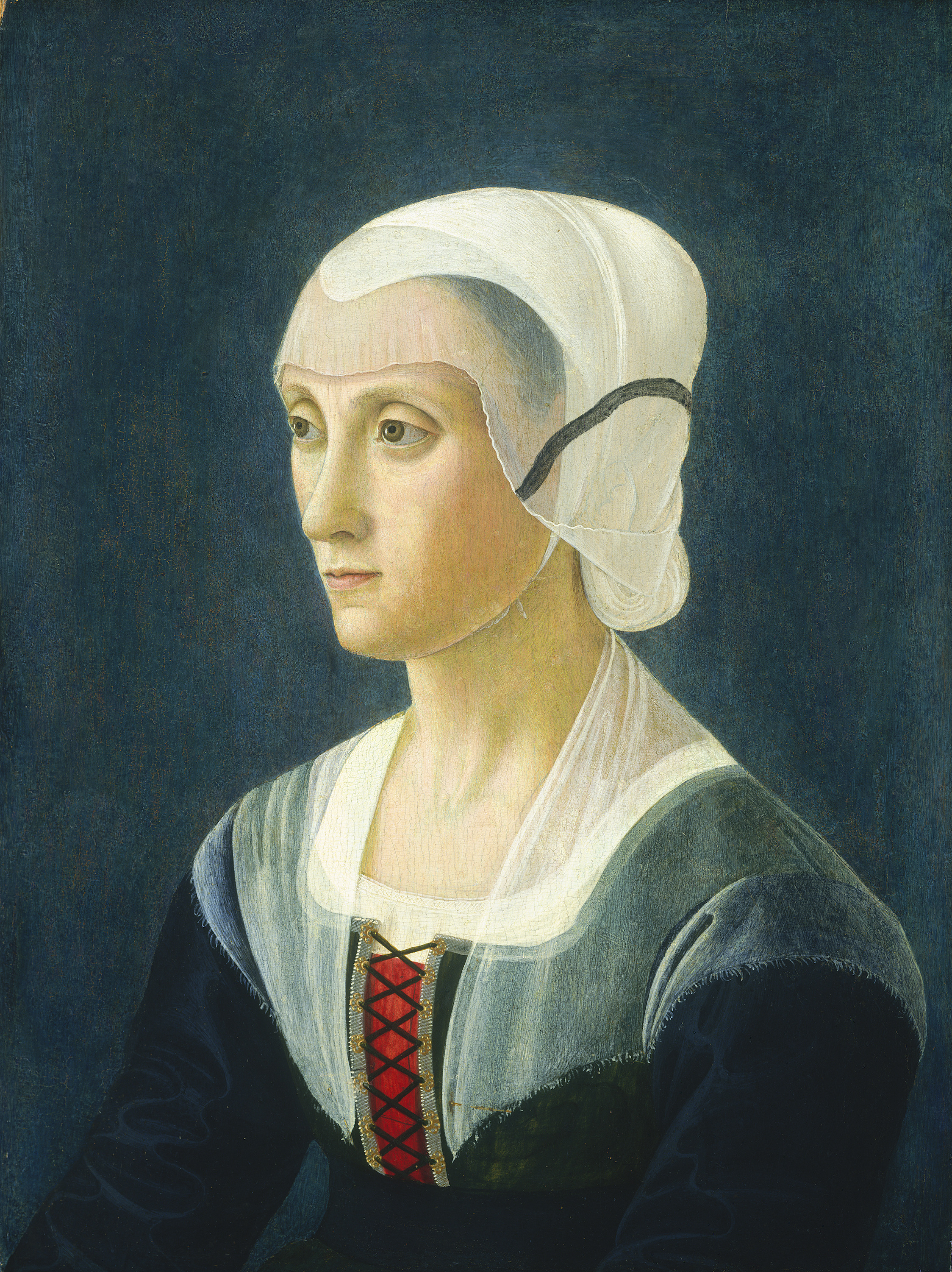 Probabile ritratto di Lucrezia Tornabuoni di Domenico Ghirlandaio. Immagine in pubblico dominio, fonte: Wikimedia Commons